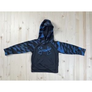 Under Armour Boys Black Big Logo Print Hoodie Size 4